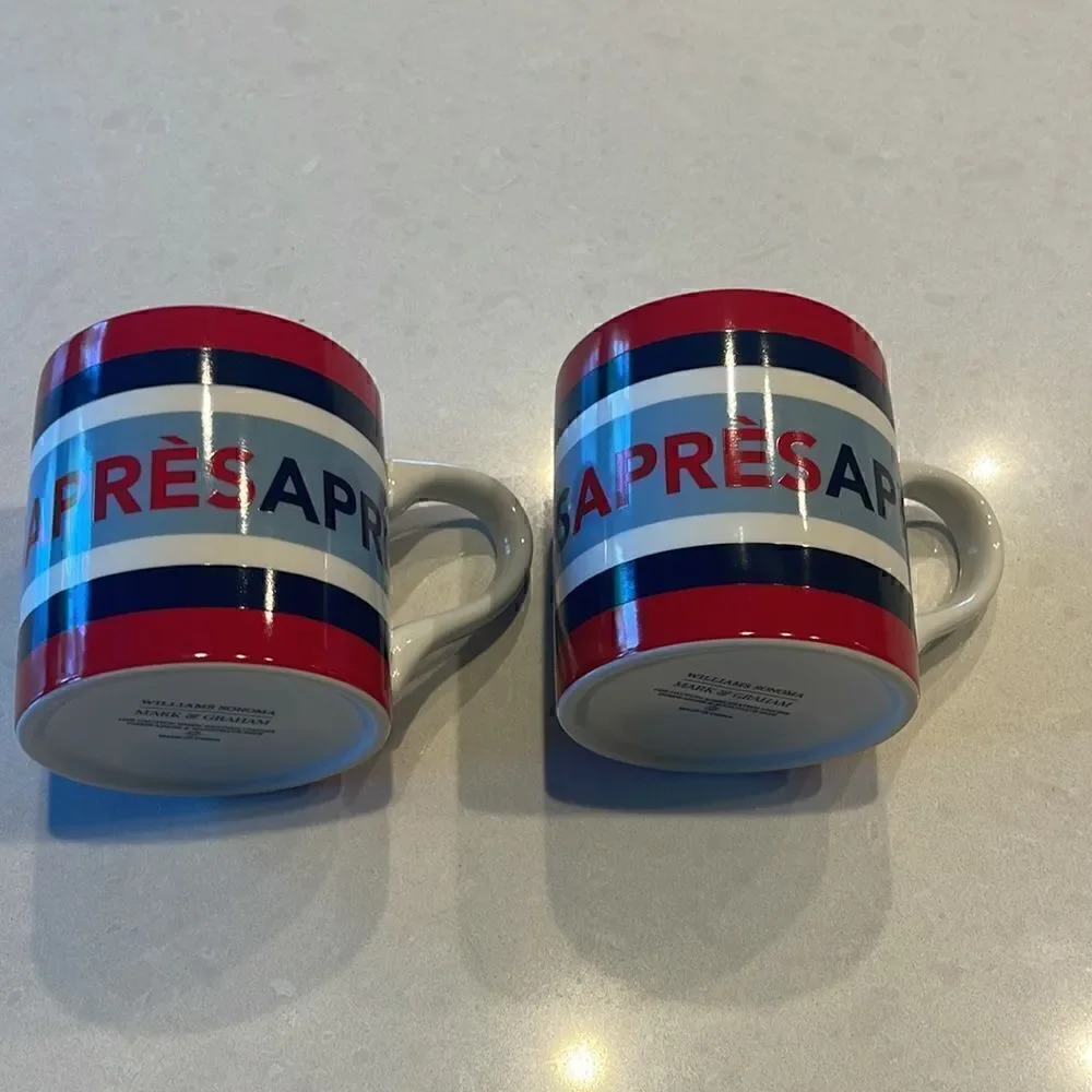 Williams Sonoma mark & graham apre’s coffee cups excellent condition 2 in sale.